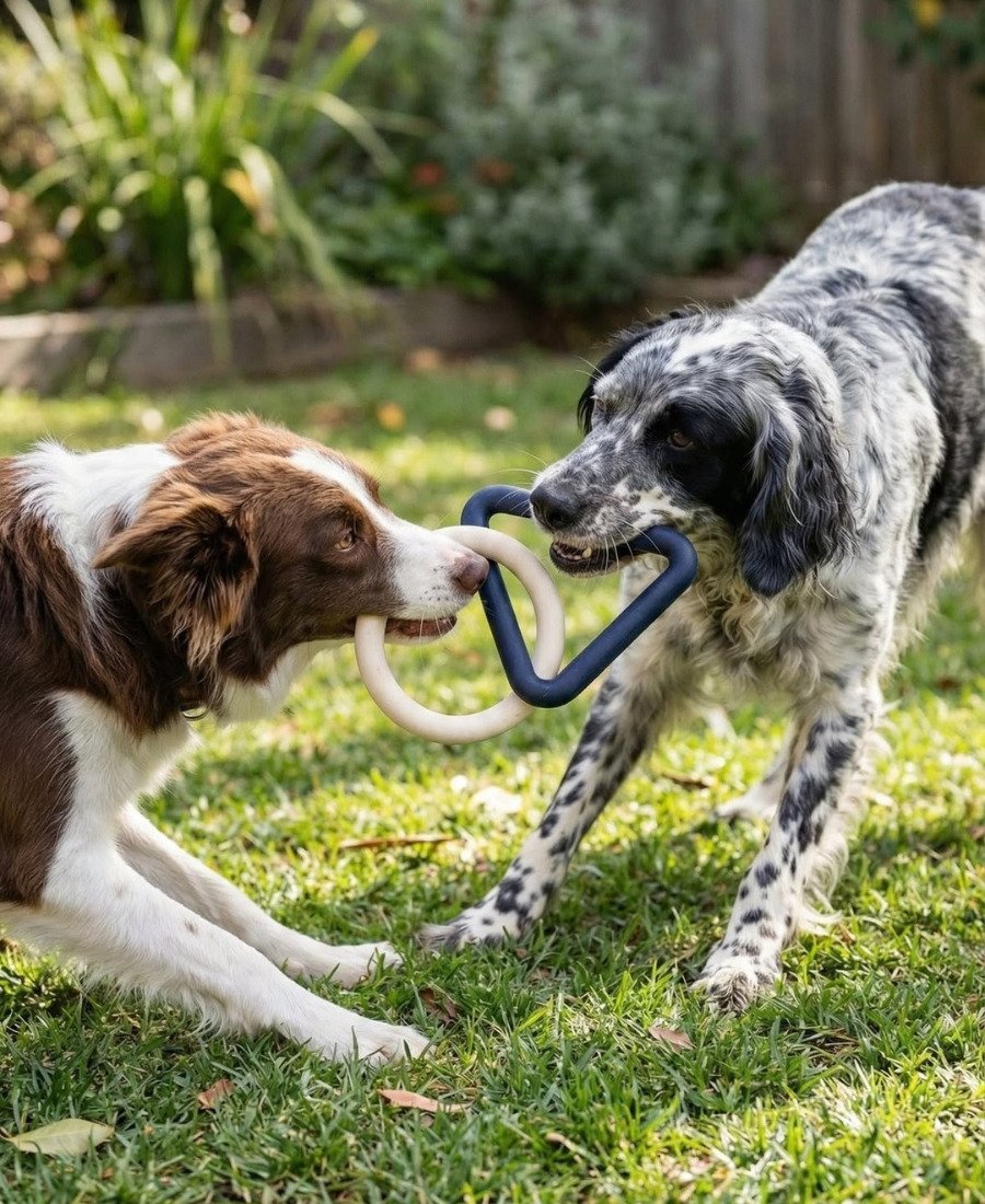 Tutor com cão feliz